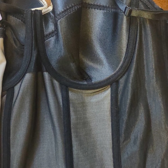 5. Fine Lines 4-Way Convertible Bustier Bra Corset Metallic Gold Black 38E - Picture 8 of 8